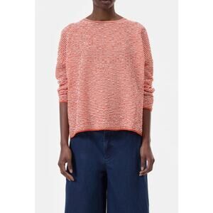 Closed Long Sleeved Seersucker Knit Shirt in Washed Red M